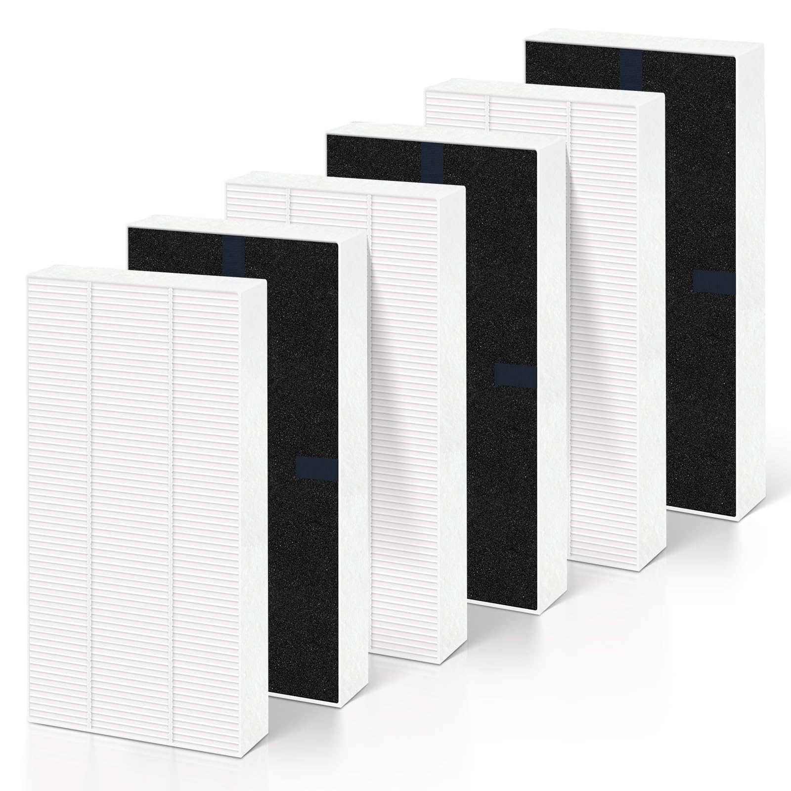 6 Pack U Filter Replacement Compatible with Honeywell HRF201B, HHT270, HHT270W, HHT290 and For Febreze FRF102B, FHT190W, High-Efficiency Air Filter with Activated Carbon Filter for Dust Pet Smoke