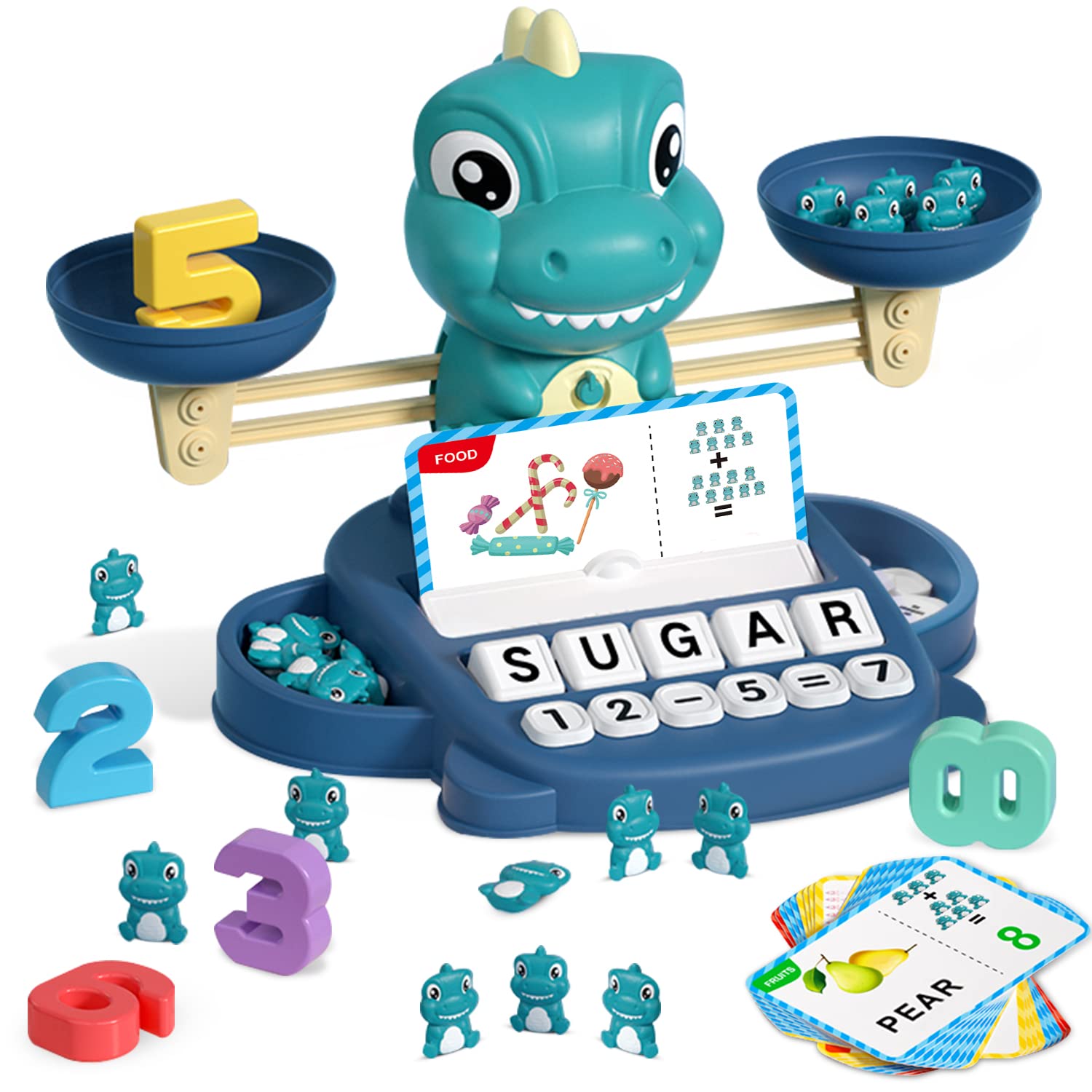 HOPEEYE Dinosaur Kindergarten Preschool Learning Activities Math Counting Matching Letter Toys - Toddler Educational Toys for 3 4 5 6 7 Year Olds Boys Birthday Gift Games for Kids Ages 5-7 3-5