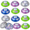 Mozlly UFO Alien Spaceship Rainbow Slime Monster Putty Sci-Fi Extraterrestrial Soft & Gooey Squishy Sensory Toy Figure Stress Reliever Party Favor Game Prizes Loot Bag Goodies - 3", Assorted 4pcs/Set