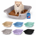 Small Gray Litter Box, Durable & Pet Safe, Open Top Entry, Comfortable for Dogs up to 6 lbs