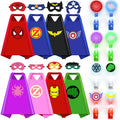 KUBUSFLY Superhero Capes for Kids, 8 Pack Halloween Costumes with Capes Masks Dress Up Set for Cosplay Party Birthday Halloween Christmas Gifts Toys for Boys Girls Kids Toddler 3 4 5 6 7+