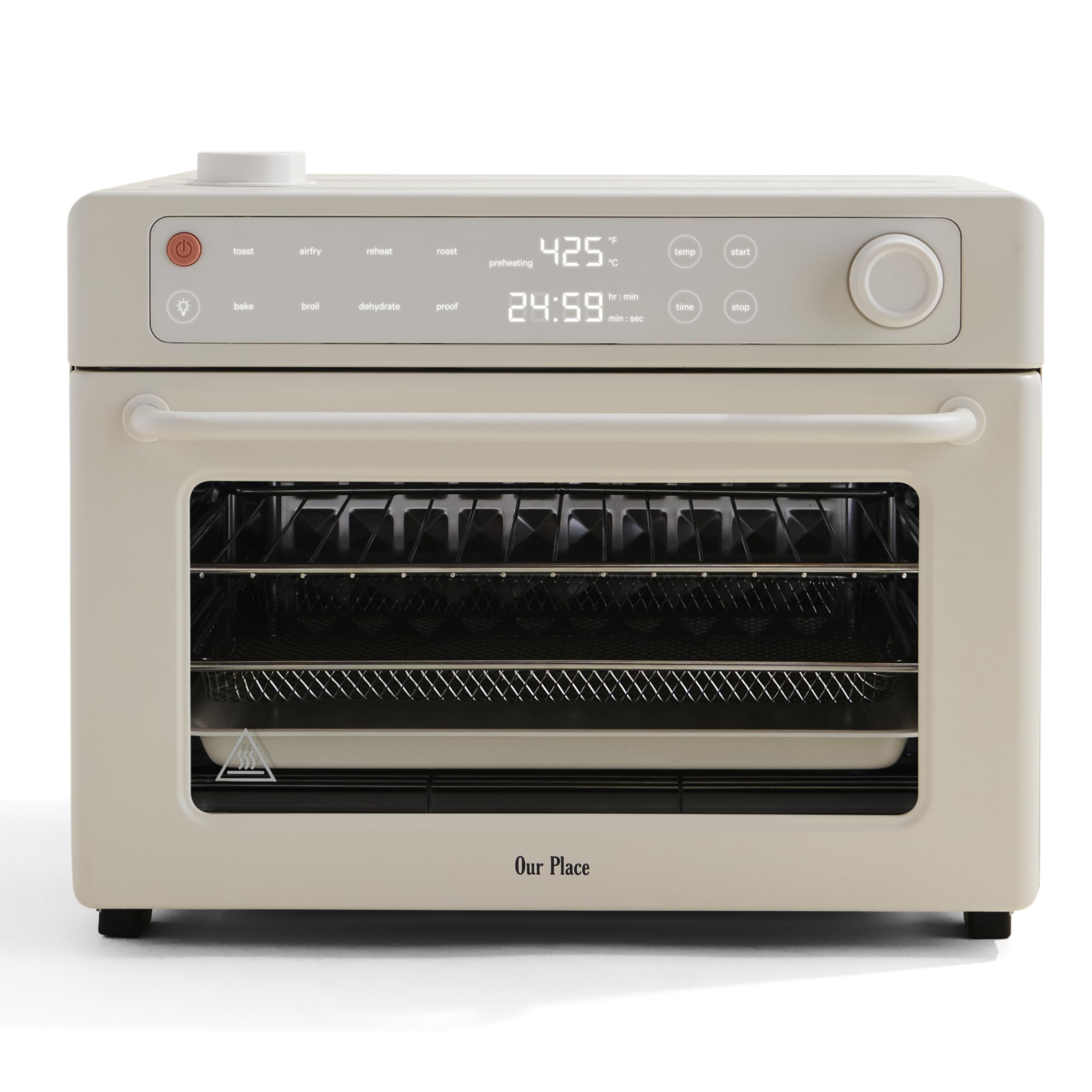 Our Place Wonder Oven Pro | 8-in-1 Digital Air Fryer & Countertop Oven with Basket, Rack, Pan & Tray | 3-Rack, 32 QT Capacity - Air Fry, Toast, Roast, Bake, Reheat, Broil, Proof & Dehydrate | Cream
