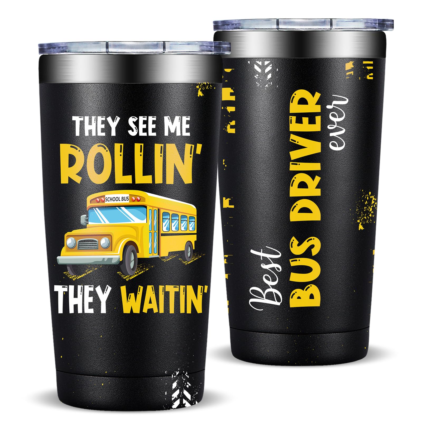 Fufandi Bus Driver Gifts - Bus Driver Appreciation Gifts for Men Women - School Bus Drivers Gift, Christmas Back To School Cup - Tumbler Cup 20oz