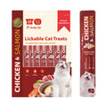 Pawmate Lickable Cat Treats, Chicken & Salmon Cat Squeeze Treats, High Moisture Grain Free Cat Snacks & Food Toppers for Kittens and Adult Cats, 20 Tubes x 15g