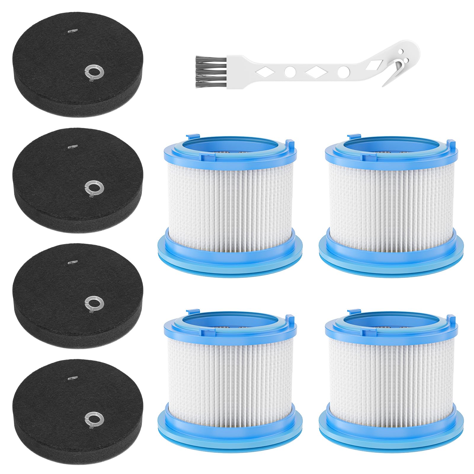 Leemone Vacuum Filters Replacement for Bissell Powerclean Furguard 280W Model 4052 4039 4137,Powerclean Furfinder 200W Self-Standing Cordless, 4 Filters and 4 Pre-Filter Pads Set included