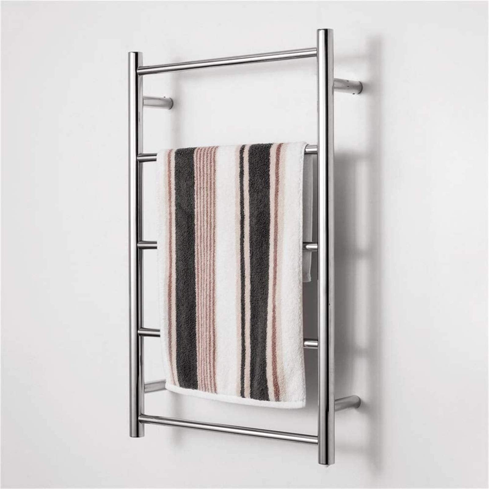 Towel Warmer Stainless Steel Towel Warmer, Electric Heated Towel Rack Hot Towel Rail with 5 Bars for Bathroom Kitchen Hotel 800500120Mm,Plugin Wall Mounted Cloth Towel Heated Dryin