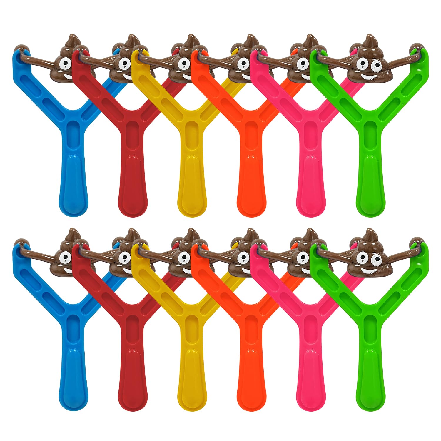 M.best 24pcs Poop Slingshot Flying Toys Bulk, Sticky Rubber Flying Shooting Game Toy,Novelty Party Favors Funny Gifts for Kids Easter Christmas Birthday Goodie Bag Stuffers