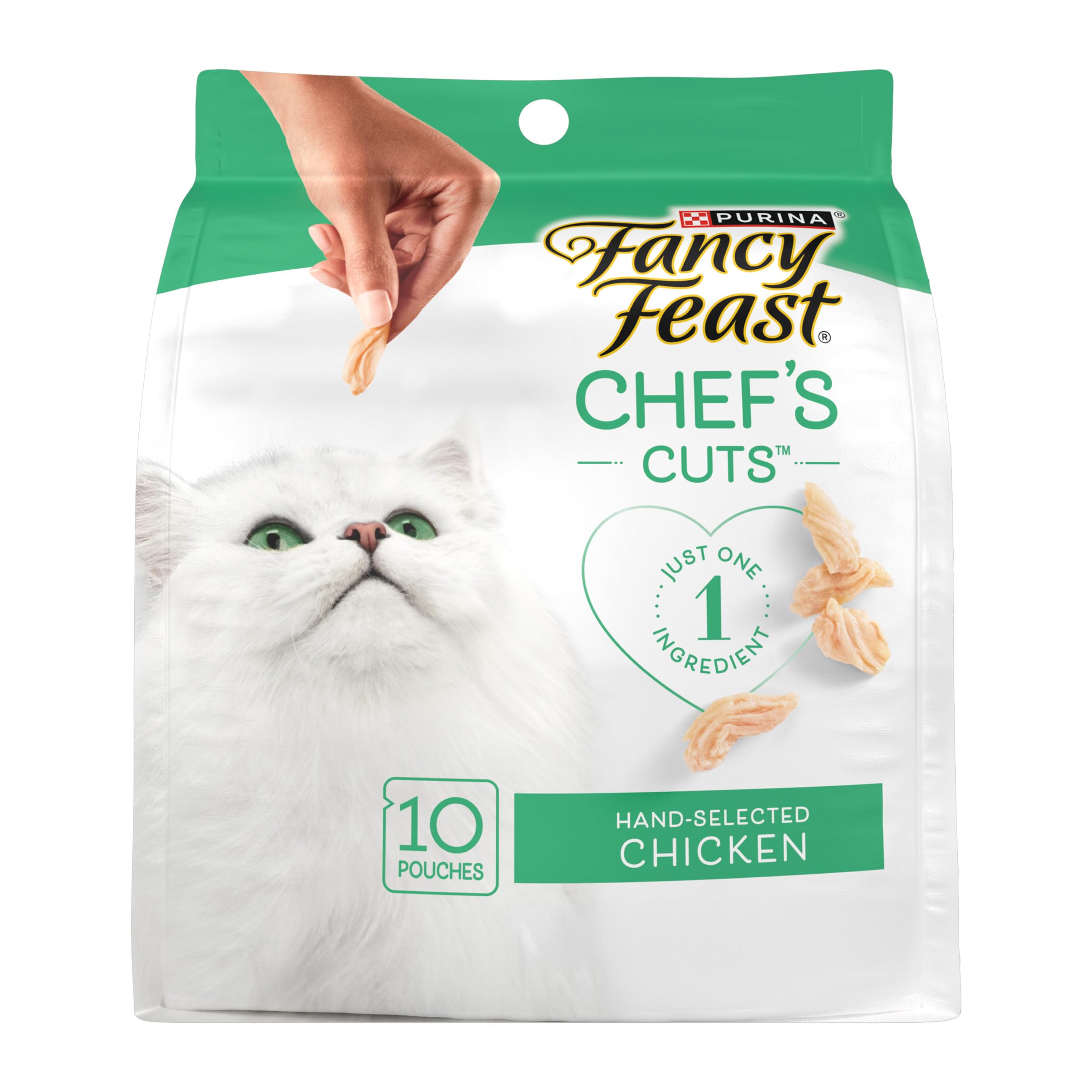 Purina Fancy Feast Natural Cat Treats, Purely Natural Hand-Selected Chicken - (Pack of 5) 10 ct. Pouches