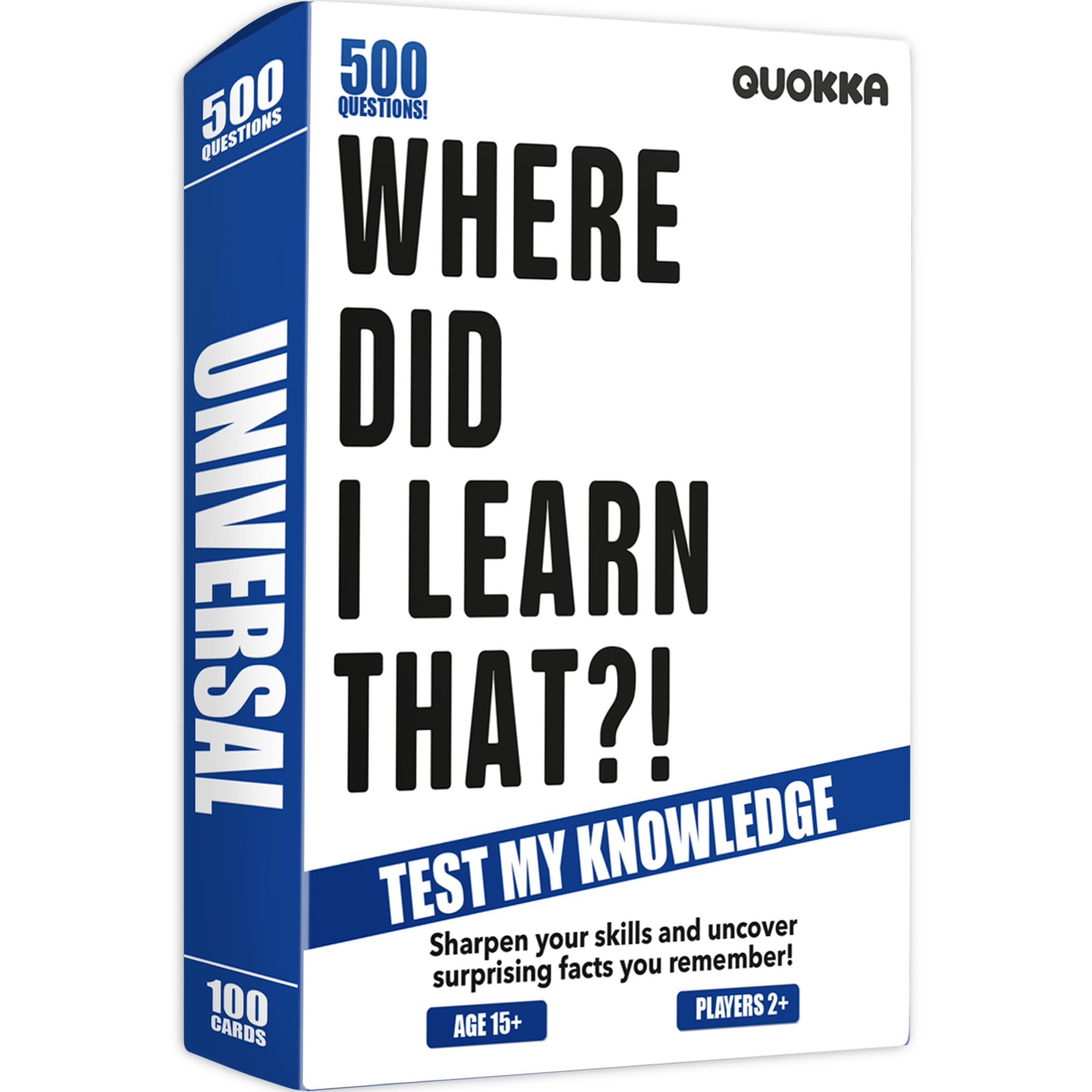 QUOKKA Trivia Card Games for Adults with 500 Questions – Party Board Games for Adults, Teens and Families – Trivia Cards with Answers in General Knowledge – Fun Game for Family Game Night