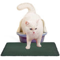 Cat Litter Mat Cat Litter Trapping Mat, Non-Slip Honeycomb Double Layer Design, Urine and Water Proof Material, Scatter Control, Less Waste, Easier to Clean Washable Cat Box Mat, Green