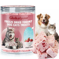 Freeze Dried Yogurt Dog Cats Treats Crunchy Snacks with Strawberry100g (3.52oz), High Protein Yogurts Snacks Pets Food for Cats Dogs Training (Strawberry Yogurt 3pcs)