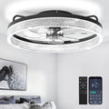 20" Ceiling Fan with Lights, Flush Mount Ceiling Fans, Ceiling Fans with Lights and Remote, 6 Speeds Dimmable Ceiling Lights with Fans, Quiet Modern Ceiling Fan for Bedroom Living Room