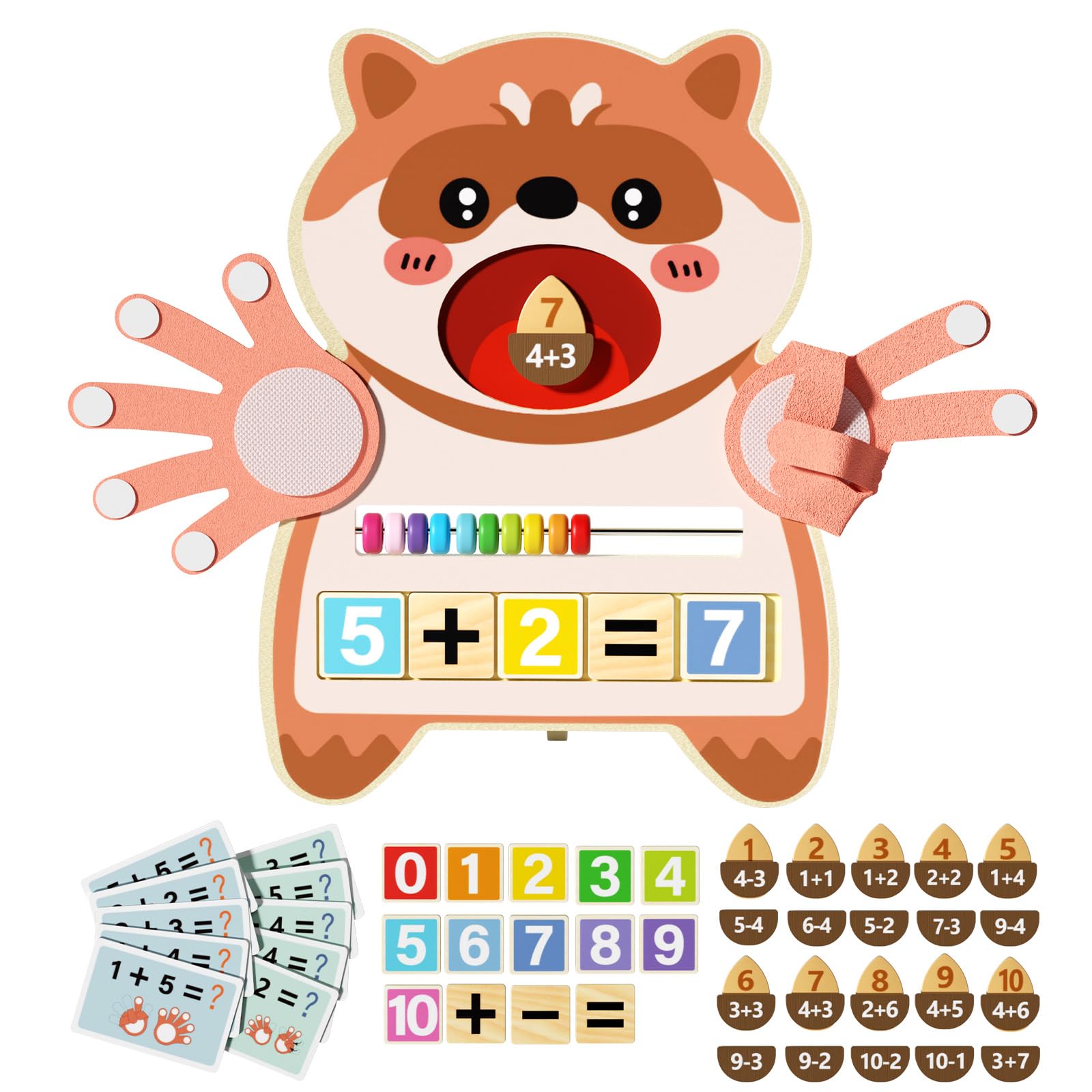 Preschool Learning Toys for Toddlers 3-5, Educational Math Finger Counting Number Blocks for Kids, Montessori STEM Sensory Toys for Toddlers 2-4, Birthday Gift for 2 3 4 Year Old Boys Girls Kids