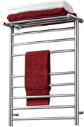 LUNEZY Heated Towel Rail Rails Towel Warmer,Electric Heated Towel Rack, Towel Heater Modern Wall Mounted with Top Shelf for Bathroom with On/Off Switch Bathroom Accessories (Color : Plugi