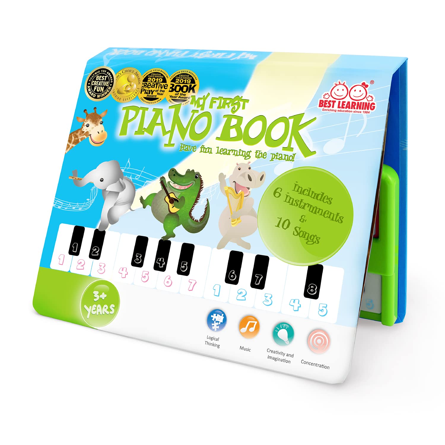 BEST LEARNING My First Piano Book — Award-Winning 20-Key Toy Piano for Toddlers and Kids Ages 3-8 — 10 Nursery Rhymes, 6 Instrument Sounds, Record & Playback — Educational Music Birthday Gift
