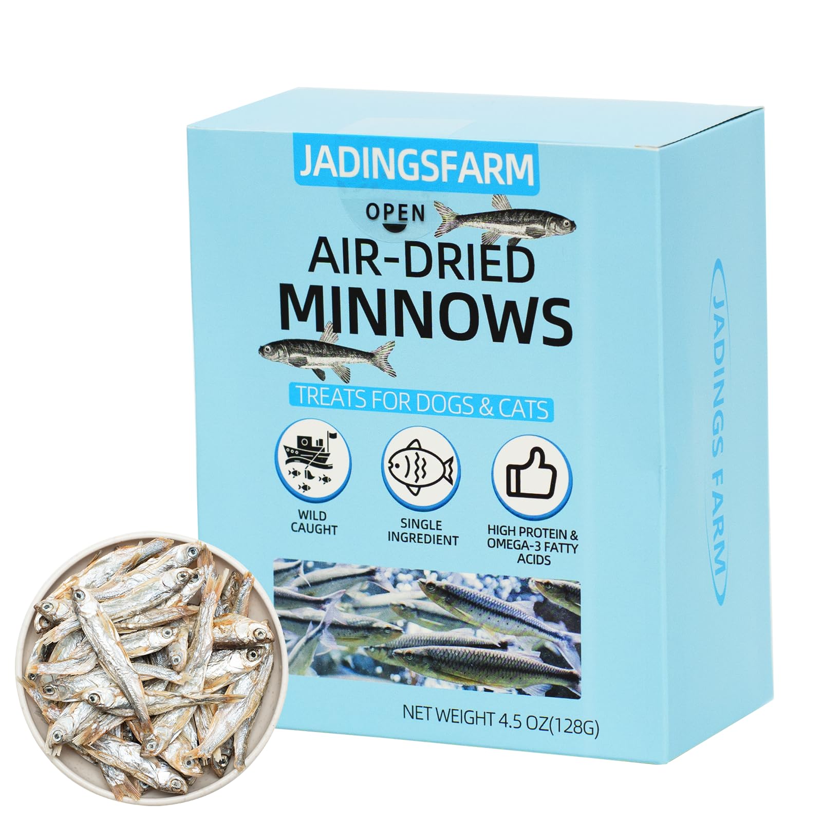 4.5 oz Natural Air-Dried Minnows for Dog and Cat Treats, 100% Natural, High-Protein Cat & Dog Treats, Single-Ingredient Fish Snacks for Training?