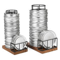 2PCS Mason Jar Lid Organizer & Holder (Wide Mouth & Regular Mouth) Iron Ball Jar Wooden Storage Accessories for Home Kitchen Organization Fit Mason/Canning/Bamboo Lids, Holds 20 Lids & 20 Rings