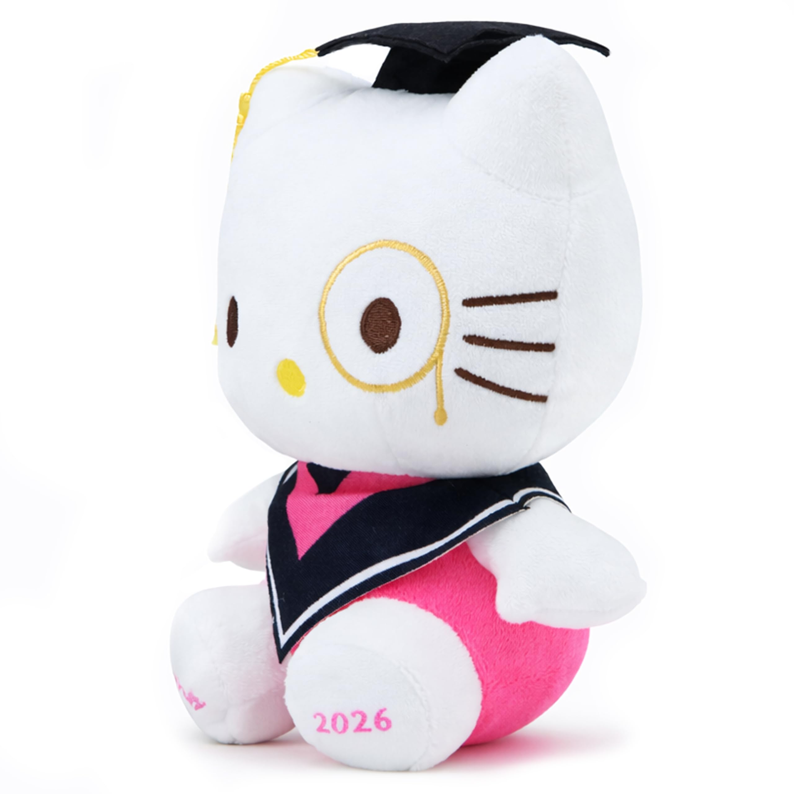 2026 Graduation Cat Plush Toy - 7.8" Cute Cartoon Stuffed Animal with Cap & Gown, Class of 2026 Keepsake for Graduation Party Decorations & Ceremony Gift(Pink)