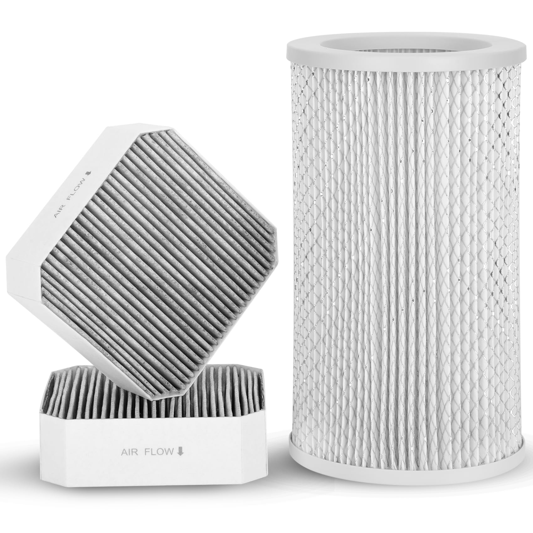Filter Replacement Fit for Molekule(3 Pack), 1pc H13 HEPA and 2pc Pre-Filter Replacement Fit for Molekule Air Purifier, Efficient Adsorption Air Purifier Fliter Replacement Set Fit for Molecule