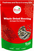 Whole Dried Herring 5 Oz, One Ingredient Dog Treats Fish for Training, Crunchy Air Dried Fish for Dogs and Cats