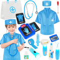 IVENRXIU Doctor Kit for Kids, 17 Pcs Medical Play Set with Bag and Dress Up Costume for Toddlers 3-5, Pretend Play Toys for Kids Boys and Girls, Halloween Christmas Birthday Gifts
