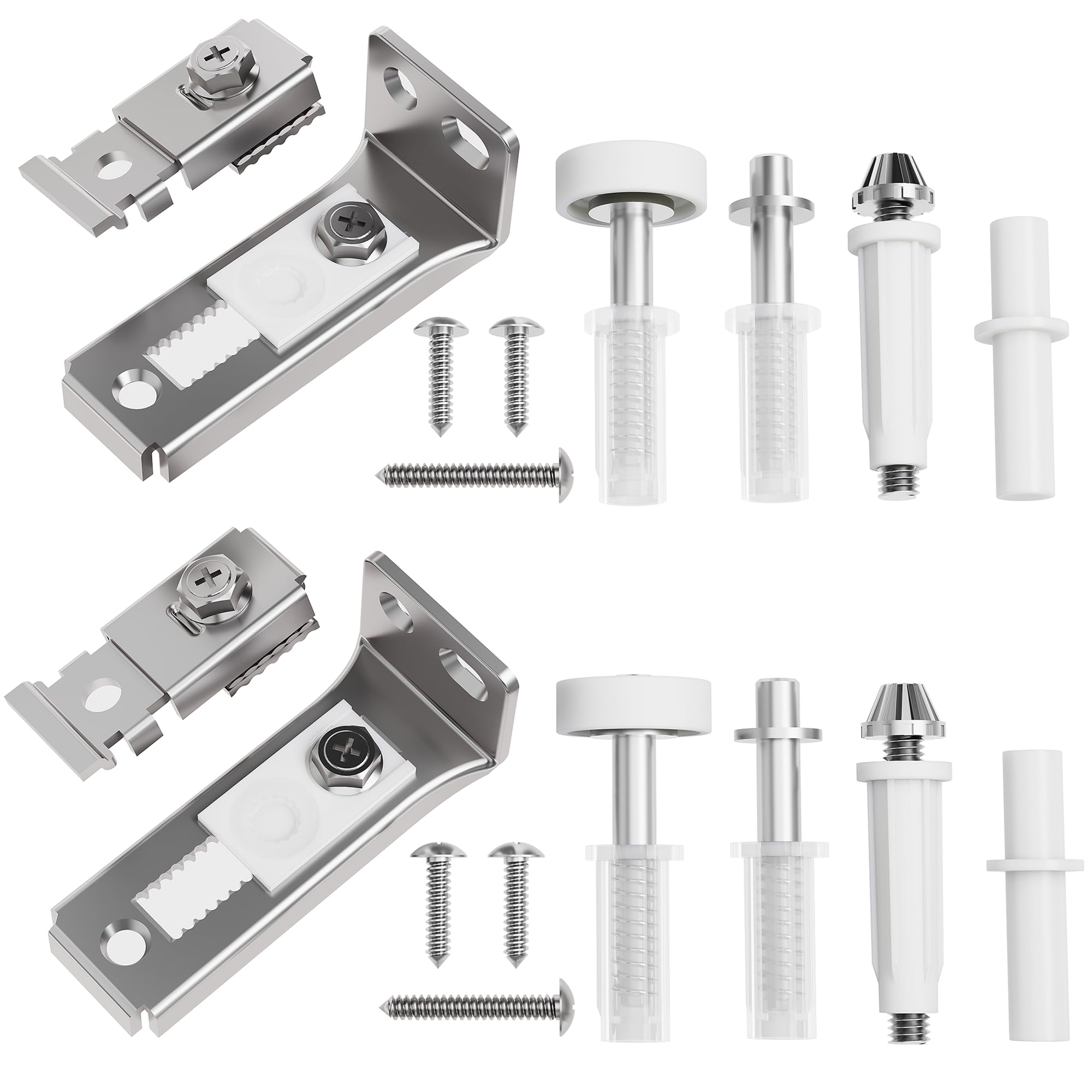 Closet Bifold Door Hardware Kits, Folding Door Bi-Fold Repair Replacement for 1" W Track of Puertas Bedroom Laundry Bathroom, Accessories Include Floor & Top Bracket, Top Pivot Pin, Guide Wheel