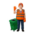Trash Collector Costume with Collapsible Rolling Trash Can – Pretend Play Set for Kids Ages 2–6 Years – Includes Vest, Hat, Gloves & Trash Can | Halloween & Christmas Gift for Boys and Girls.