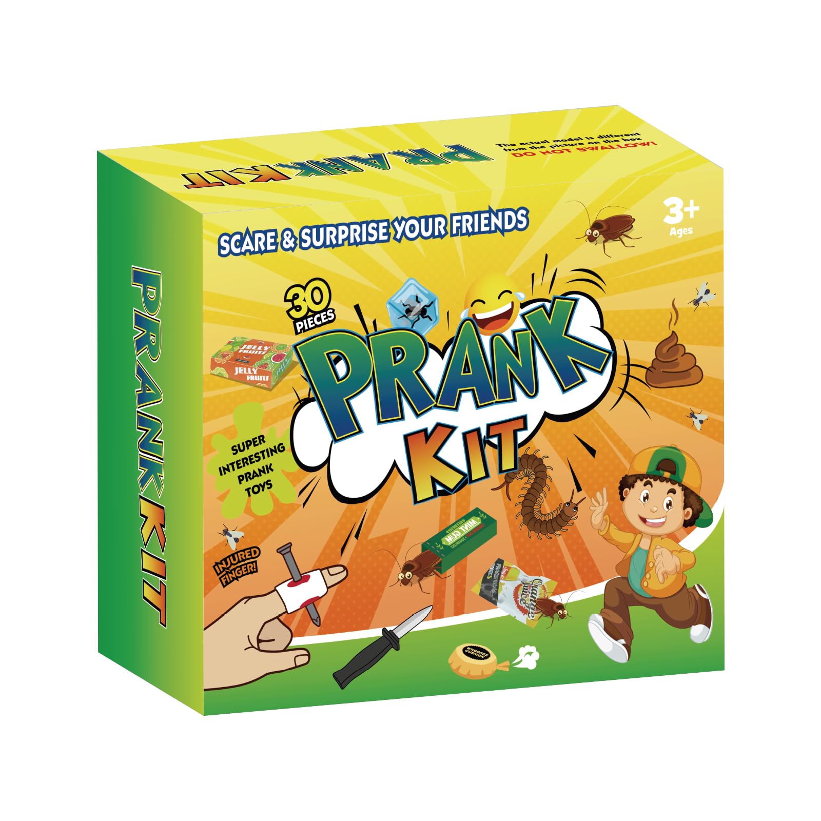 Prank Kit Funny Gag Gifts, Joke Box Ultimate Gift Set, Practical Jokes Perfect Party Favors 30 PCS Pranks for Kids Adults, April Fools Jokes Toys