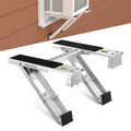 Window AC Bracket Drill-Mount Required, Heavy Duty Window Air Conditioner Support Brackets with 2 Arms, A/C Holder for 5000 Btu to 24000 Btu Outdoor AC Window Units, Max 220 Lb Capacity