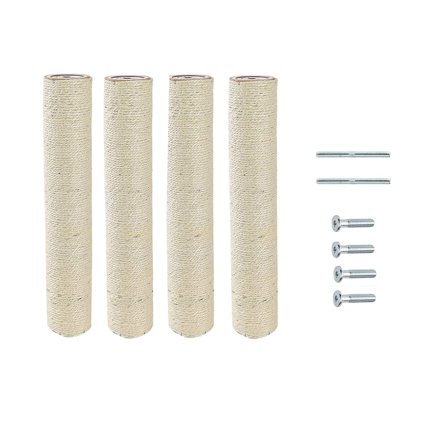SHENGOCASE 4-Pack 19.7" L, 3.15" Ø Cat Tree Replacement Post with M8 Screw, Cat Tower Accessories Replacement Pole