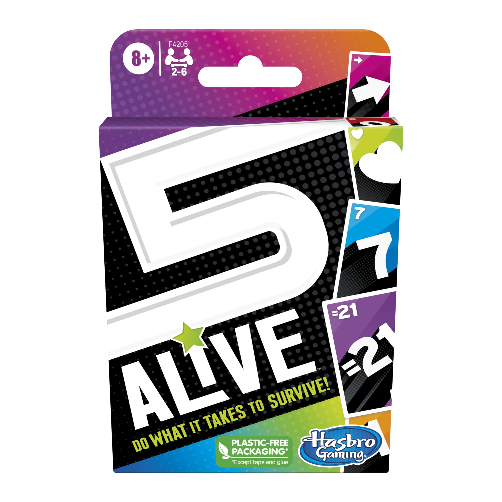 Hasbro Gaming 5 Alive Card Game, Fast-Paced Game for Kids and Families, Easy to Learn, 2 to 6 Players, Fun Summer Activities, Vacation Travel Essentials, Ages 8+