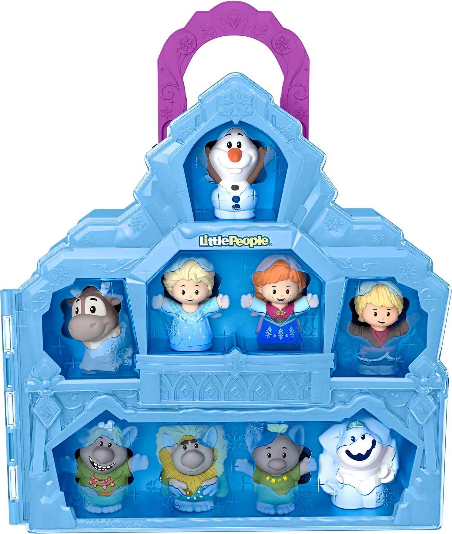 Fisher-Price Little People Toddler Toy Disney Frozen Carry Along Castle Case Playset with Figures for Pretend Play Kids Ages 18+ Months?