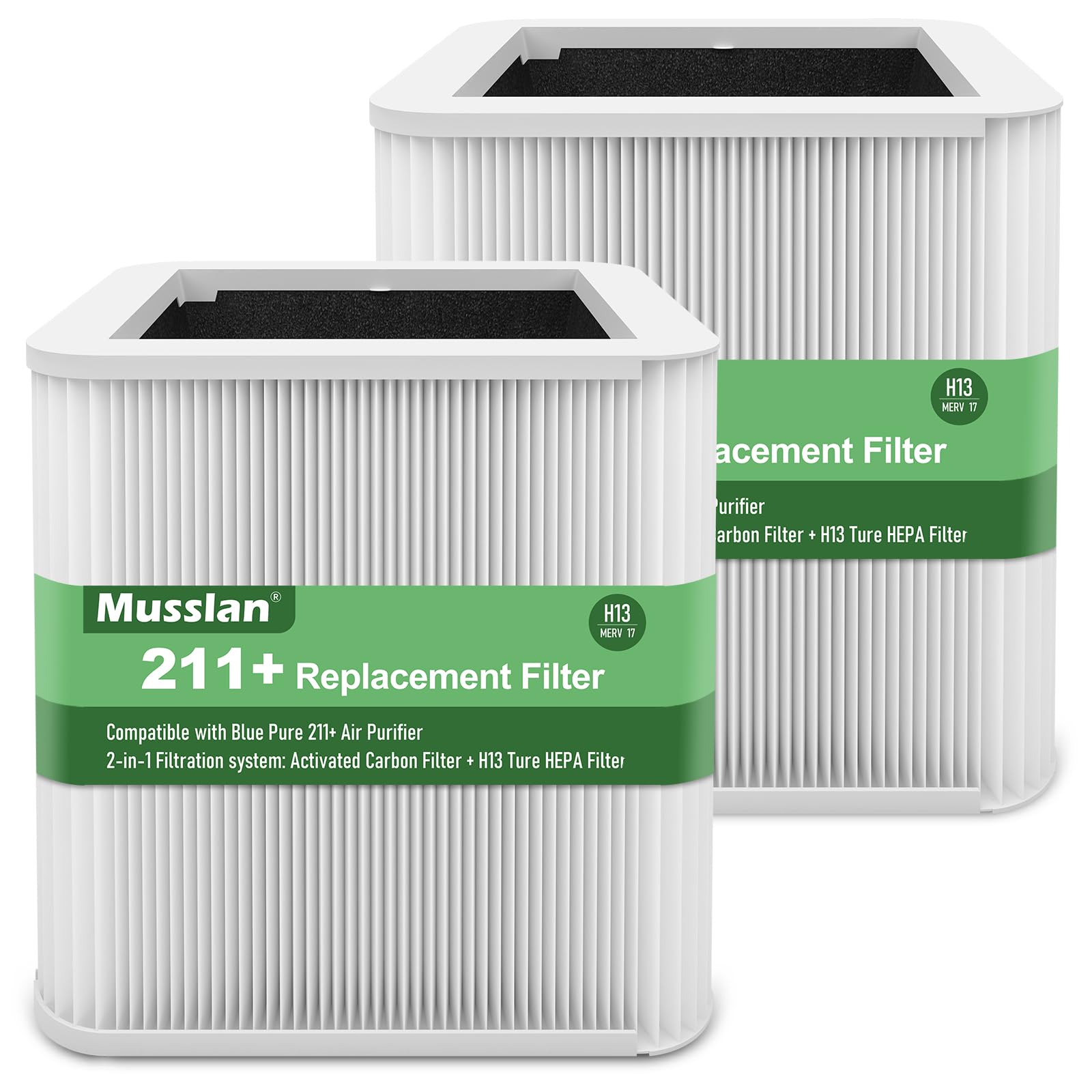 2 Pack 211+ Filter Replacement Compatible with 211+ Air Purifier, 2-Stage Filtration System of H13 True HEPA Filter for 211
