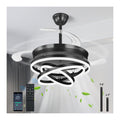 Retractable Ceiling Fans with Lights, 42" Fandelier Ceiling Fan with Light and Remote, Reversible, 3 CCT, Dimmable, Modern Chandelier Ceiling Fan for Bedroom, Living Room, Dining Room (Black)