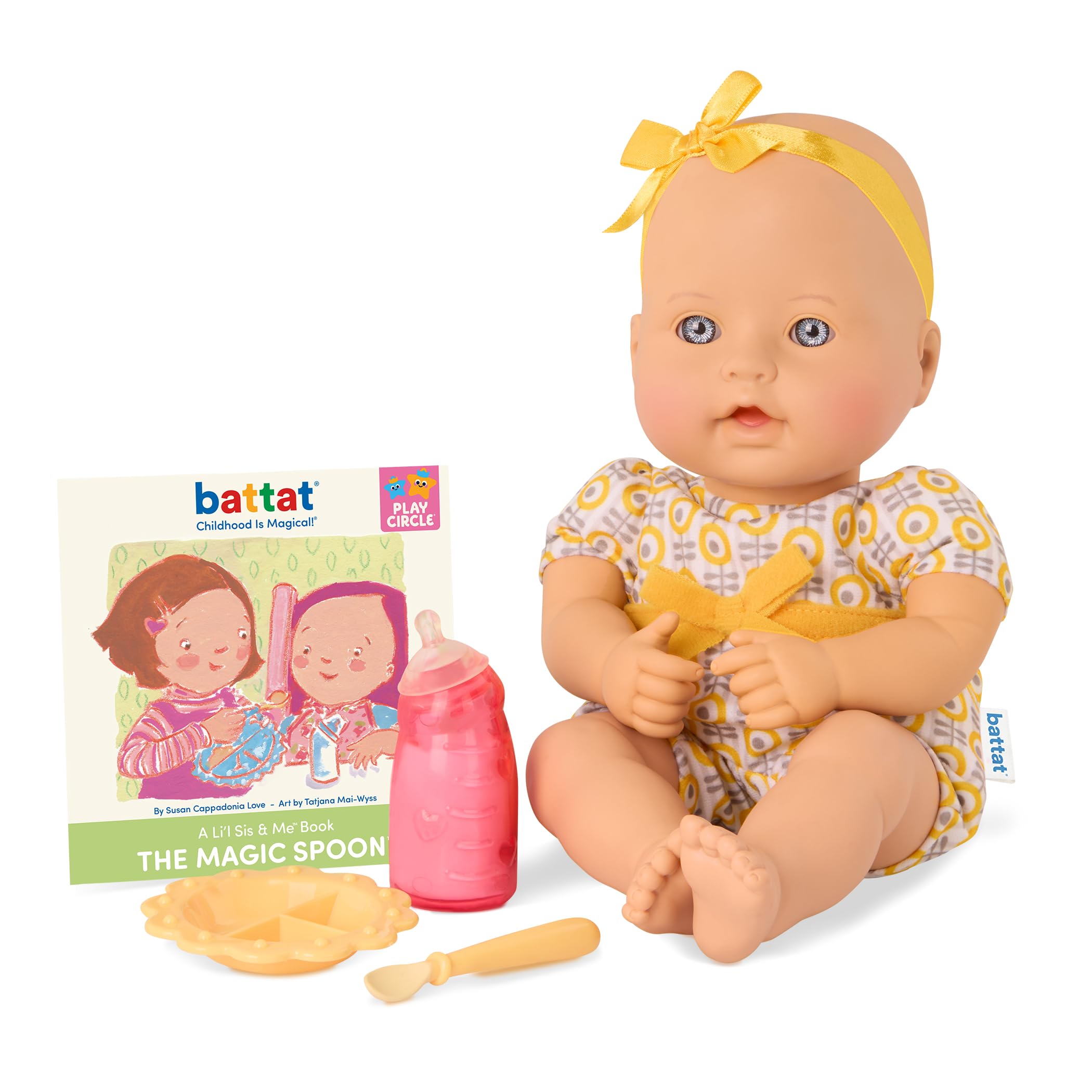 Baby Sweetheart by Battat – Feeding Time 12-Inch Doll for Newborn with Soft Body & Easy – to – Read Story Book and Accessories