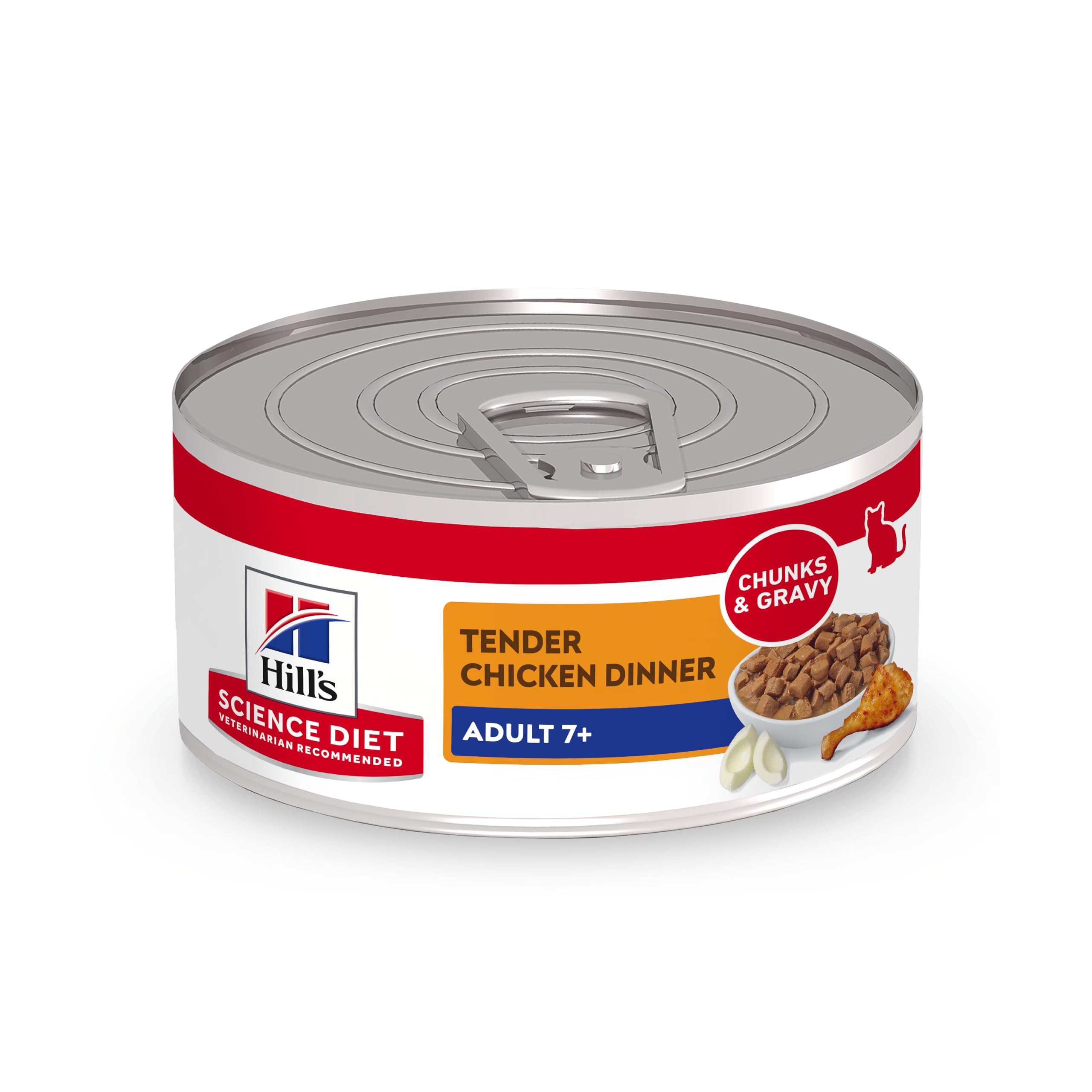 Hill's Science Diet Adult 7+ Wet Cat Food, Chicken Minced, 2.9 oz. Cans, 24-Pack