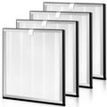 4 Pack APH4000 Replacement Filter Compatible with KNKA APH4000 Air Filter 3 in 1 High-Efficiency Filter with Activated Carbon and Pre-Filter for Pet Dander for Home Large Room