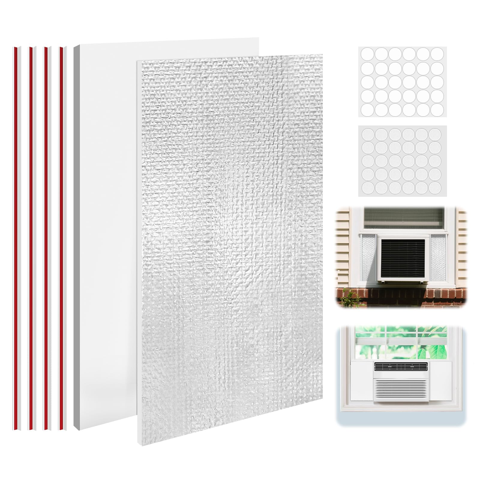 Window Air Conditioner Insulated Foam Panels, Air Conditioner Window Seal Kit,Winter Summer, Foam Block Prevent Cold/hot Air Leakage.