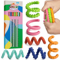 Sensory Fidget Toys for Kids Adults,6PCS Flexible Fidget Sticks for Stress Anxiety Autistic ADHD, Calm Down Travel Airplane Classroom Students Prizes Toys, Stocking Stuffers for Teens Boys Girls