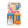 INABA Churu Cat Treats, Lickable, Squeezable Creamy Purée Cat Treat with Vitamin E, 0.5 Ounces Each Tube, 20 Tubes, Tuna & Chicken Variety