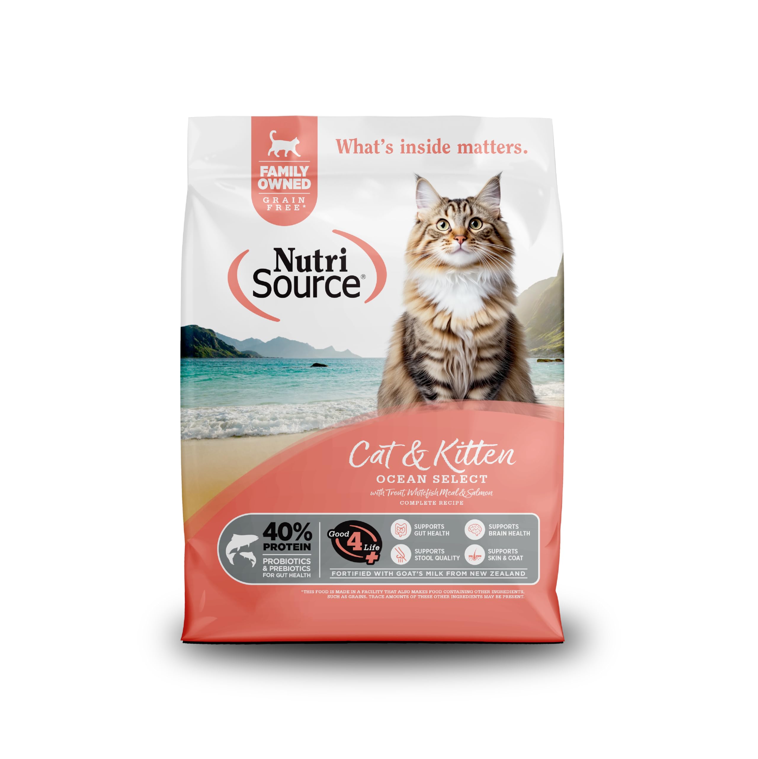 NutriSource Grain Free Cat & Kitten Ocean Select, 4LB (Pack of 1)