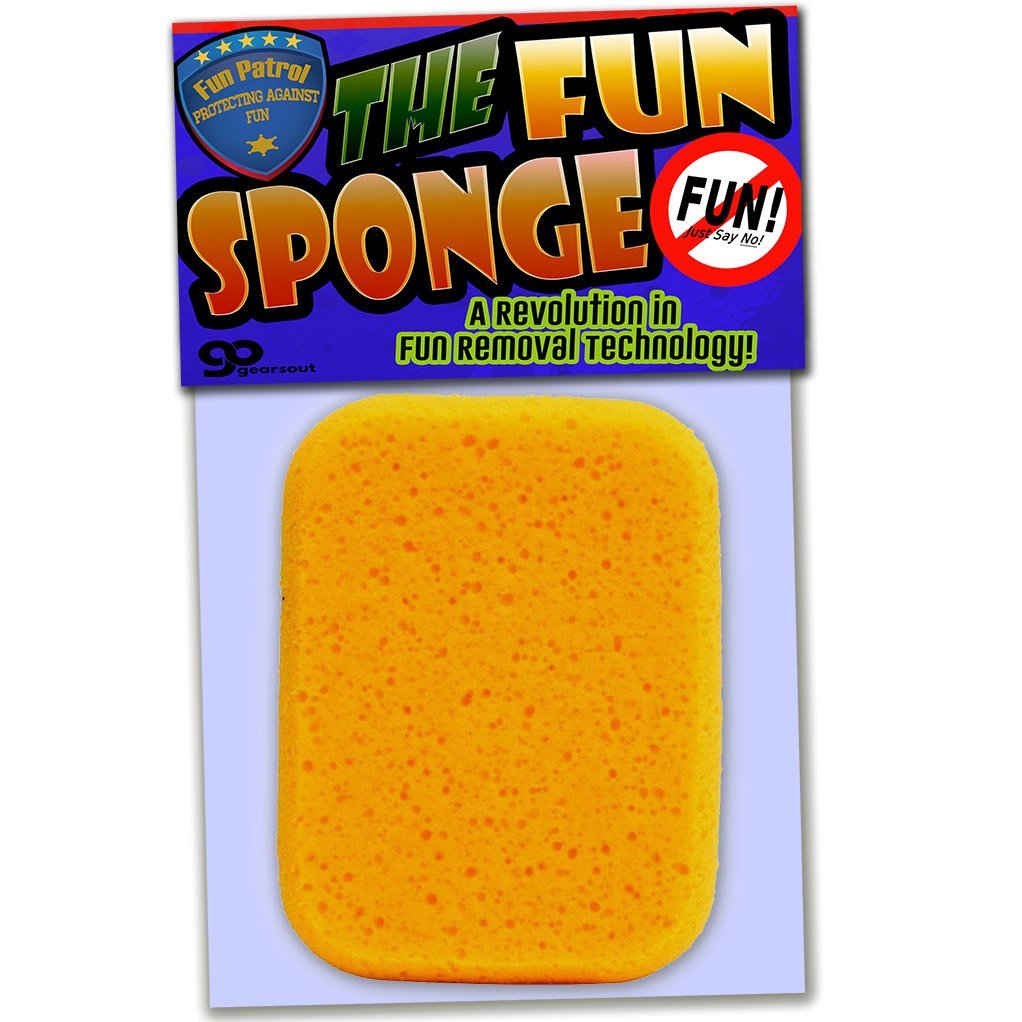 The Fun Sponge - Guaranteed to Soak Up The Fun Gag Gift for Parents Funny Retirement Gift Over The Hill Silly Stocking Stuffer White Elephant Office Gift