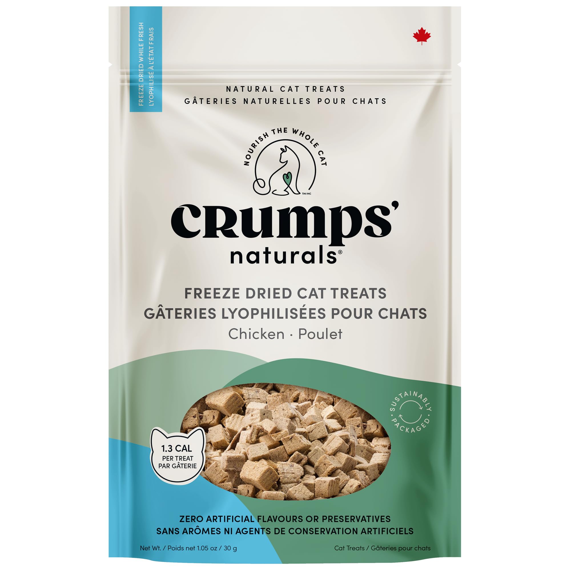 Crumps Naturals Freeze Dried Cat Treats Chicken 1.05oz, Cat Treats