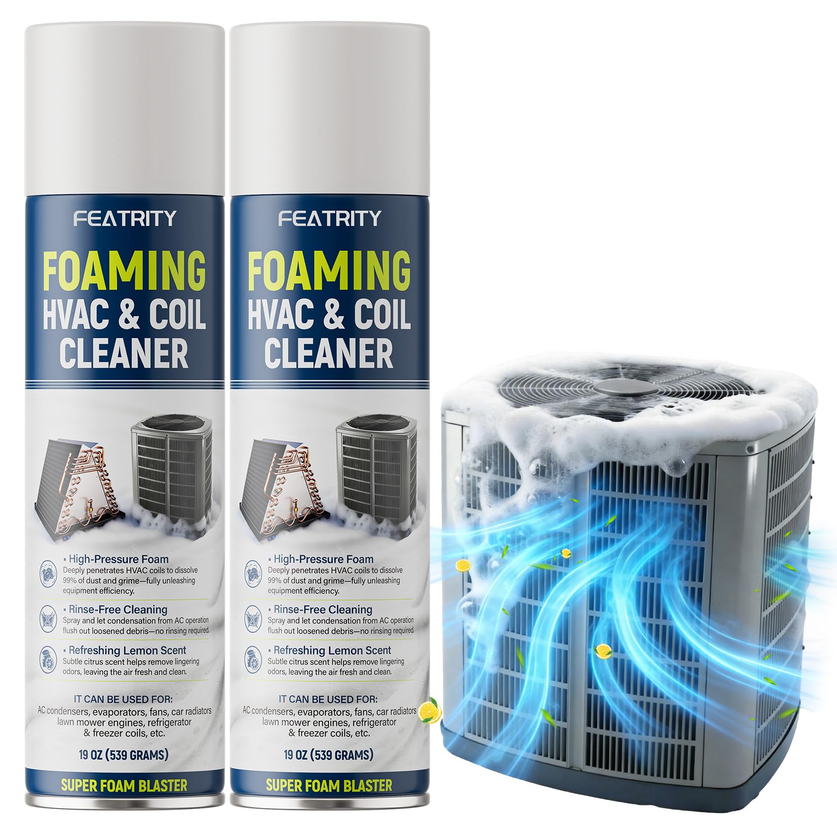 Foaming AC Coil Cleaner: No-Rinse Deep Cleaning Spray for Evaporator and Condenser Coils for Routine Household Air Conditioner Coil Maintenance and Airflow Support - 19 Oz