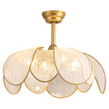 26" Flower Ceiling Fans with Lights and Remote Control,Boho Gold Chandelier Fan with 6 Speeds, Modern Fandelier for Kitchen Island,Dining Room,Living Room,Nursery