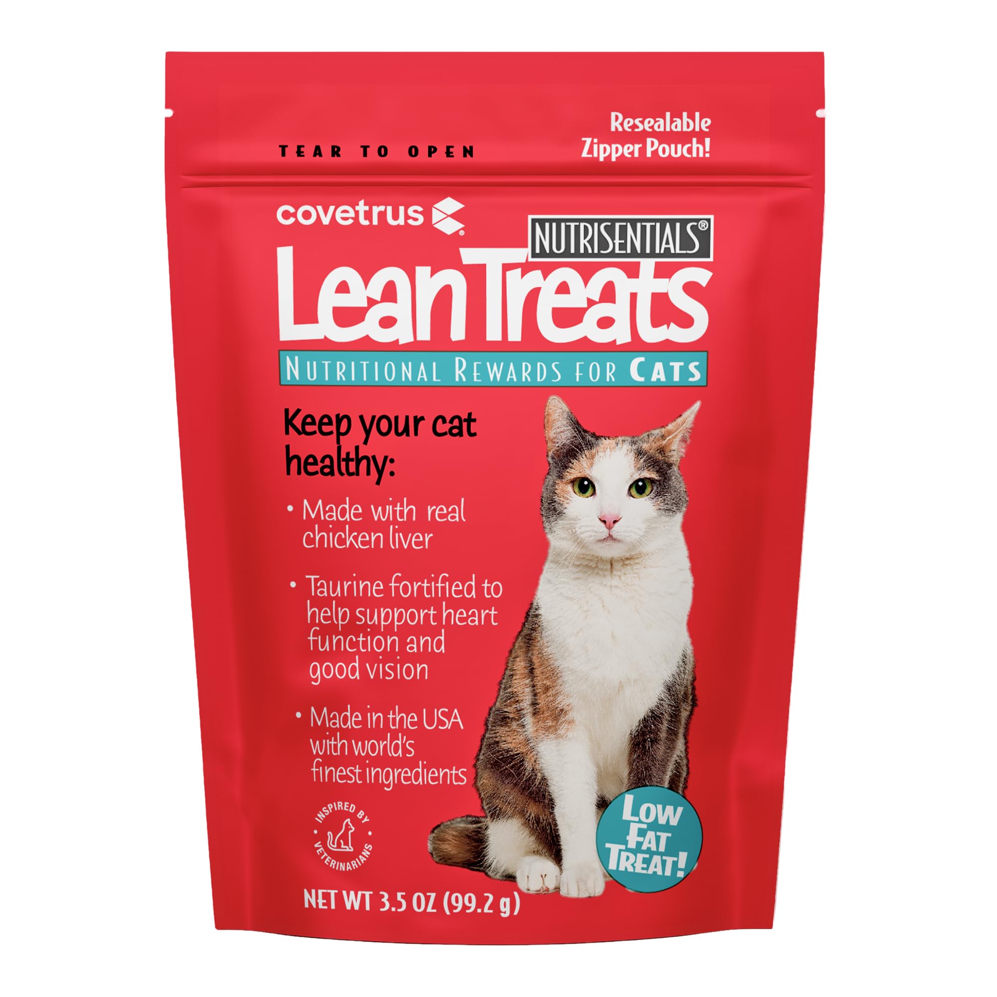Covetrus Nutrisential Lean Treats for Cats, Low Fat Chicken Flavor, Small, Medium, Large, 1 Pack, 3.5oz