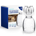 KASTLITE Clear Seeded Glass Ceiling Light Bulb Cover Set - Bubble Textured Chandelier Pendant Wall Sconce & Bathroom Vanity Lamp Fixture Shades - Ceiling Fan Light Covers - 2.22" Fitter, 5.47"x4.76"