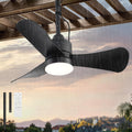 AHAWILL Gazebo Fan,32" Plug in Ceiling Fan with 3 Color LED Light,Waterproof Outdoor Hanging Fan,Outdoor Ceiling Fans for Patios,Gazebo,Pergola.Black