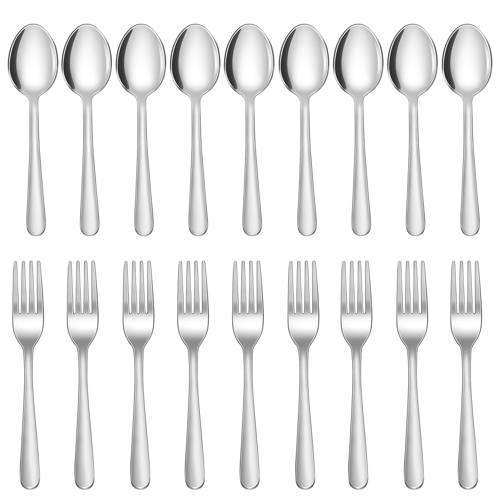 24-Piece Forks and Spoons Silverware Set,Spoons and Forks Food Grade Stainless Steel Flatware Cutlery Set for Home,Kitchen and Restaurant,Mirror Polished & Dishwasher Safe
