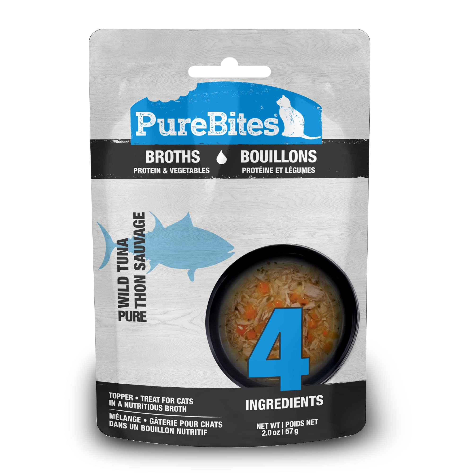 PureBites Tuna Broths for Cats, Only 4 Ingredients, Case of 18